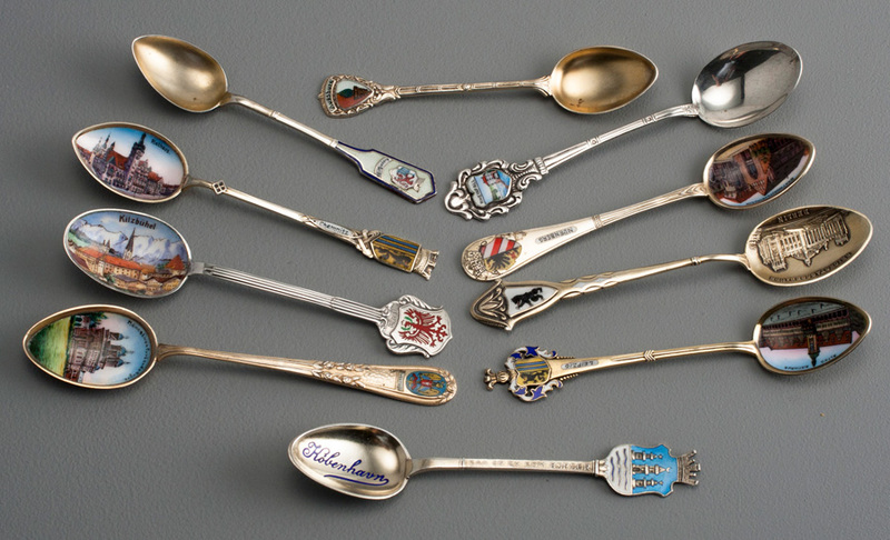 Lot Of 10 Vintage Collectible Souvenir Small Metal Spoons From Various  Places