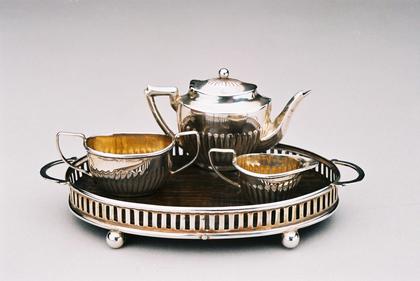Miniature 4 piece silver tea service