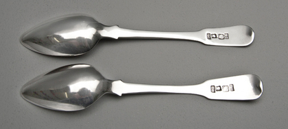 Rare Cape Silver Teaspoons (2 available) - Thomas Lock Townsend, Masonic Hallmark