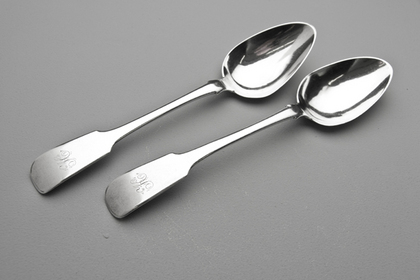 Canadian Silver Tablespoons (Pair) - John Munro, Saint John, New Brunswick
