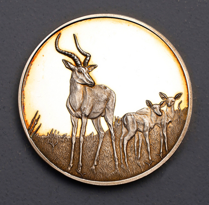 Wildlife Society 50th Anniversary Silver Gilt Medallion Set (24 medallions in original box)