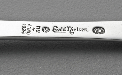 Danish Silver Skonvirke Cream Ladle - Evald Nielsen No 4