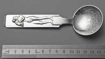 Norwegian Silver Mor Og Barn Sandefjord Art Deco Spoon