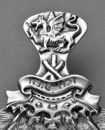 Prince of Wales Investiture Commemorative Silver Caddy Spoon - ICH DIEN, Garrard & Co, Regent St.