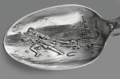 Antique Silver Christening Spoon - Captain Hook, Peter Pan