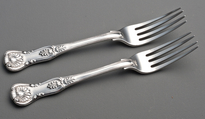 Cape Silver Kings Pattern Dessert Forks (Pair) - Twentyman