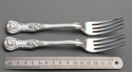 Cape Silver Kings Pattern Dessert Forks (Pair) - Twentyman