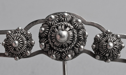 Antique Dutch Silver Zeeland Button Costume Buckle - Zeeuwse Knop