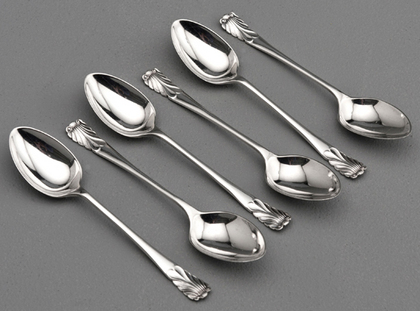 Sterling Silver Shell Coffee Spoons (Set of 6)