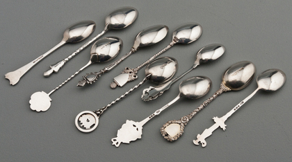 Ten Sterling Silver Souvenir Spoons - British Cities