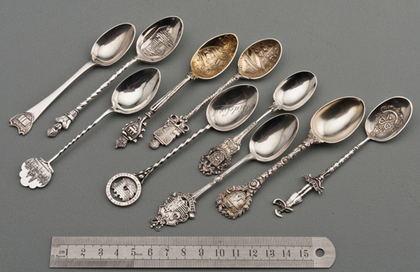 Ten Sterling Silver Souvenir Spoons - British Cities