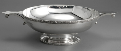 Celtic Sterling Silver Bowl - Quaich - Zoomorphic Design