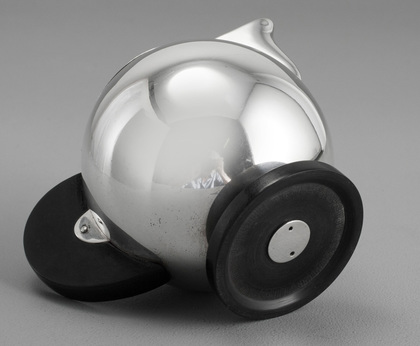German Art Deco Silver & Bakelite Globe Teapot