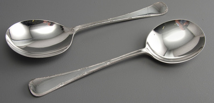 Vintage Sterling Silver Serving Spoons - Large Bowls, Original Box - Depree & Young