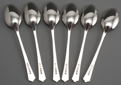 Art Deco Sterling Silver Coffee Spoons (Set of 6)