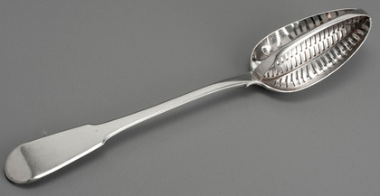 Chinese Export Silver Gravy Straining Spoon - WE WE WC