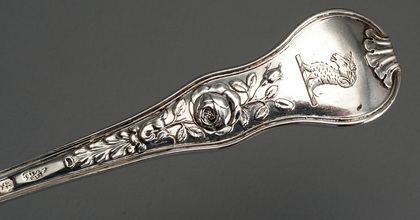 Rare Regency Rose Pattern Antique Silver Punch Ladle - Jonathan Hayne
