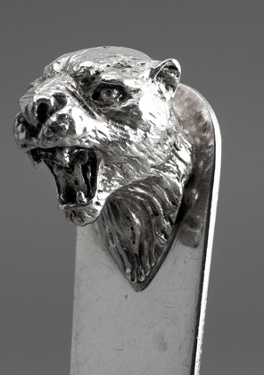 Sterling Silver Cast Leopard's Head Letter Opener