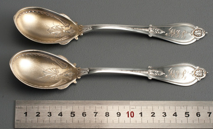 Bailey & Co Sterling Silver Fruit Serving Spoons (Pair) - Philadelphia