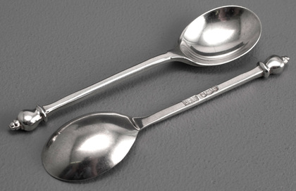 Sterling Silver Baluster Finial Demitasse Coffee Spoons (Set of 12) - Brook & Sons, Edinburgh
