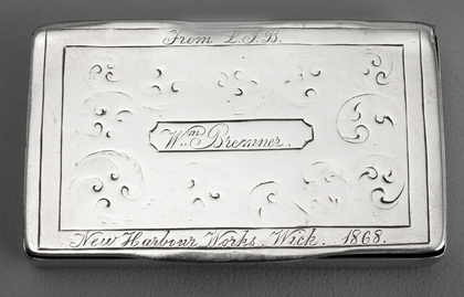 Scottish Provincial Silver Snuff Box - William Bremner, New Harbour Works, Wick, 1868