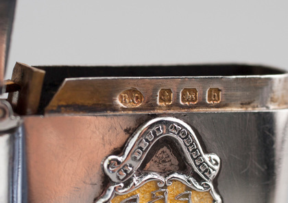 Antique Silver and Enamel Vesta Case - Kirkwall - Si Deus Nobiscum