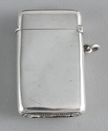Victorian Silver and Enamel Vesta Case - Pug, Dog Vesta