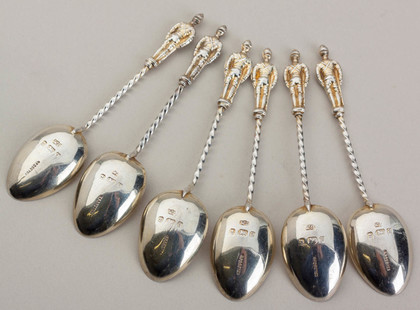 Boer War Sterling Silver Soldier Teaspoons (Set of 6) - Soldiers of the Queen