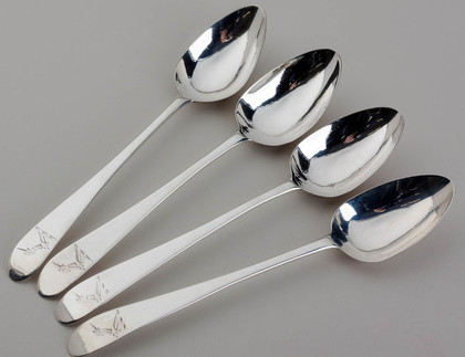 Irish Georgian Silver Dessert Spoons (Set of 4) - 