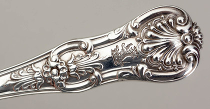 Queens Pattern Sterling Georgian and Victorian Silver Egg Spoons (4) - Rosette Pattern
