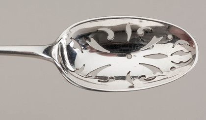 Antique Silver Mote Skimmer Spoon - Elkington