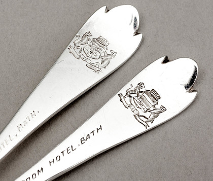 Silver Trefid Coffee Spoons (Pair) - Grand Pump Room Hotel, Bath