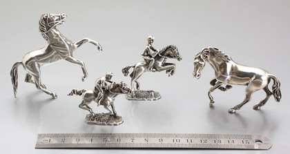 Italian Silver Miniature Horses (Collection of 4) - Arezzo, Vicenza