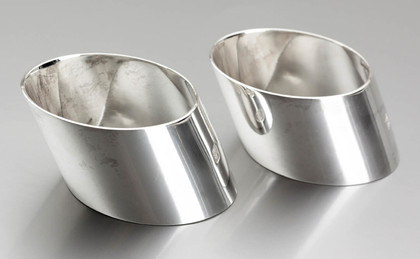 Scottish Silver Millenium Elliptical Silver Napkin Rings (Pair) - Eric Norris Smith