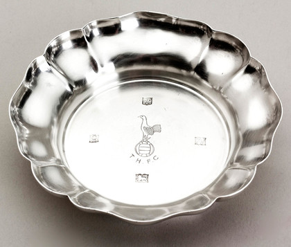 Tottenham Hotspur (Spurs) F.C. Sterling Silver Dish - 1960-1961 League & F.A. Cup Double
