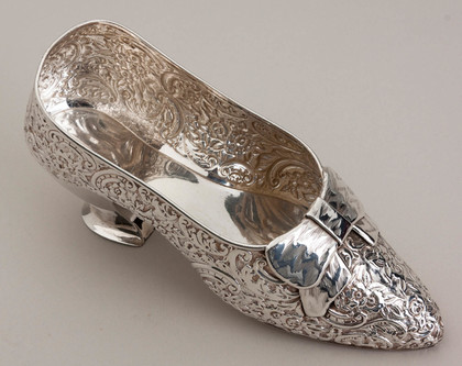 Antique Sterling Silver Shoe Sugar Bowl - Miniature?, Cutler of Jersey