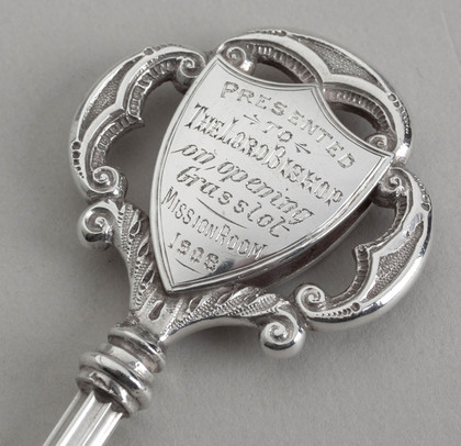 Antique Silver Ceremonial Key - John Diggle, Lord Bishop of Carlisle, Grasslot Mission Room Maryport