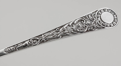 Antique Silver Cased Stilton Scoop, Pickle Fork and Butterknife - Venetian/Italian Pattern