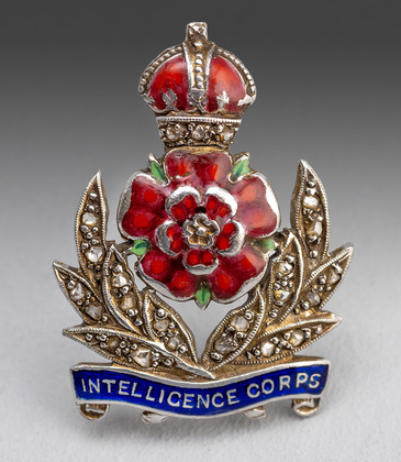 Intelligence Corps 18 Carat Gold, Diamond and Enamel Sweetheart Brooch - World War II