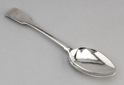 Irish Provincial Silver Serving Spoon - Richard Garde, Cork, R. Cave Retailer