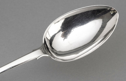 Irish Provincial Silver Serving Spoon - Richard Garde, Cork, R. Cave Retailer