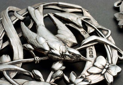 Art Nouveau Silver Belt Buckle