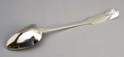 Irish Georgian Silver Basting Spoon - John Power, Unicorn Crest, Cunningham Family