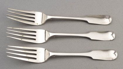 Irish Provincial Silver Dessert Forks (3) - Richard Garde, Cork