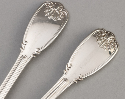 Christofle Cardeilhac French Sterling Silver Salad Servers (Pair) - Sceaux Pattern