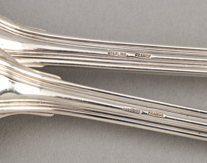 Christofle Cardeilhac French Sterling Silver Salad Servers (Pair) - Sceaux Pattern