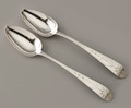 Irish Sterling Silver Divided Strainer Spoon, Michael Keating, Dublin,  1778-1779