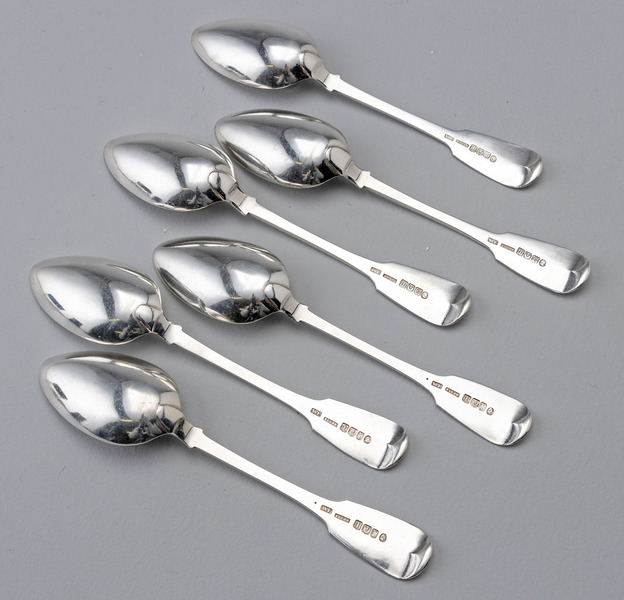 Leopard Antiques Scottish Provincial Silver Dessert Spoons (Set of 6 ...