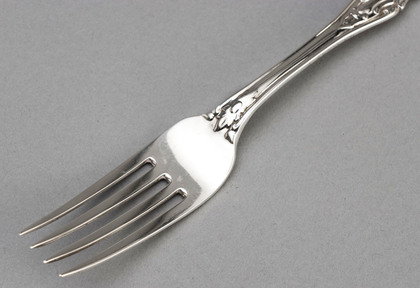 Rare Unknown Pattern Silver Dessert Forks (Set of 6) - Hayne & Cater, Diamond Registration Mark