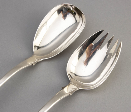 Georgian Silver Salad Servers - Henry Day, Counterfeiter, Sentenced to Death, Then Transported